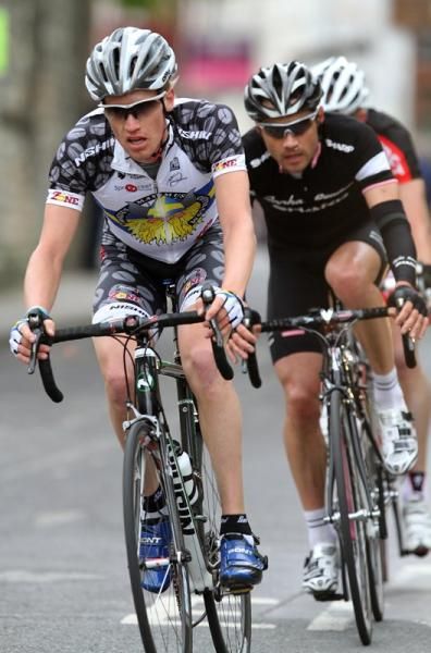 Alex Wetterhall (Team Sprocket Pro Cycling) leads the break.