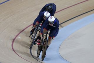 Great Britain on the way to gold in the men's team sprint, Rio 2016 Olympic Games (Photo: Yuzuru Sunada)