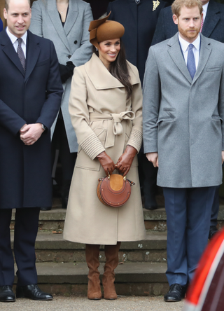 Princess Beatrice, Princess Eugenie, Princess Anne, Princess Royal, Prince Andrew, Duke of York, Prince William, Duke of Cambridge, Prince Philip, Duke of Edinburgh, Catherine, Duchess of Cambridge, Meghan Markle and Prince Harry attend Christmas Day Church service at Church of St Mary Magdalene on December 25, 2017 in King's Lynn, England