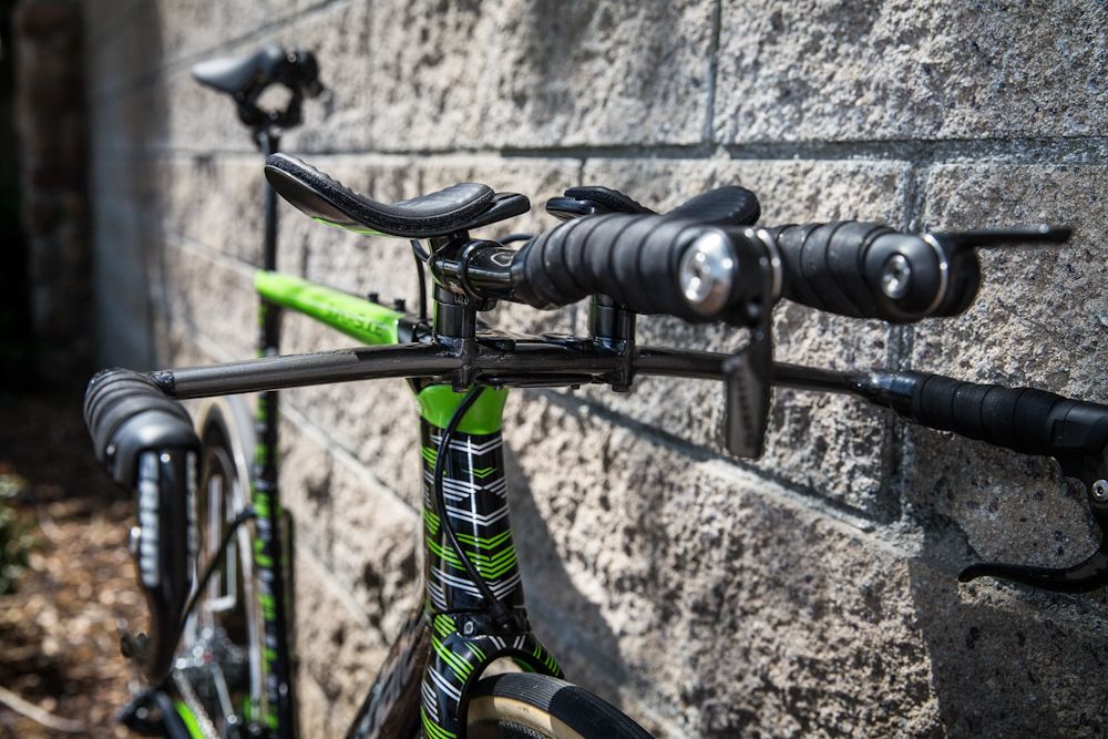 The cockpit on Murphy's bike is supplied for Cannondale by Vision
