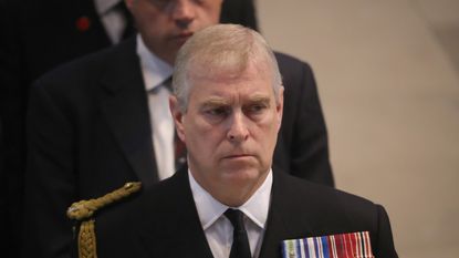 MANCHESTER, ENGLAND - JULY 01: Prince Andrew, Duke of York, attends a commemoration service at Manchester Cathedral marking the 100th anniversary since the start of the Battle of the Somme. July 1, 2016 in Manchester, England. Services are being held across Britain and the world to remember those who died in the Battle of the Somme which began 100 years ago on July 1st 1916. Armies of British and French soldiers fought against the German Empire leading to over one million lives being lost. (Photo by Christopher Furlong - WPA Pool/Getty Images)