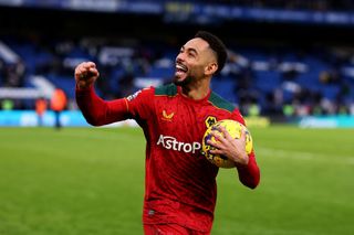 Wolves striker Matheus Cunha celebrates a goal