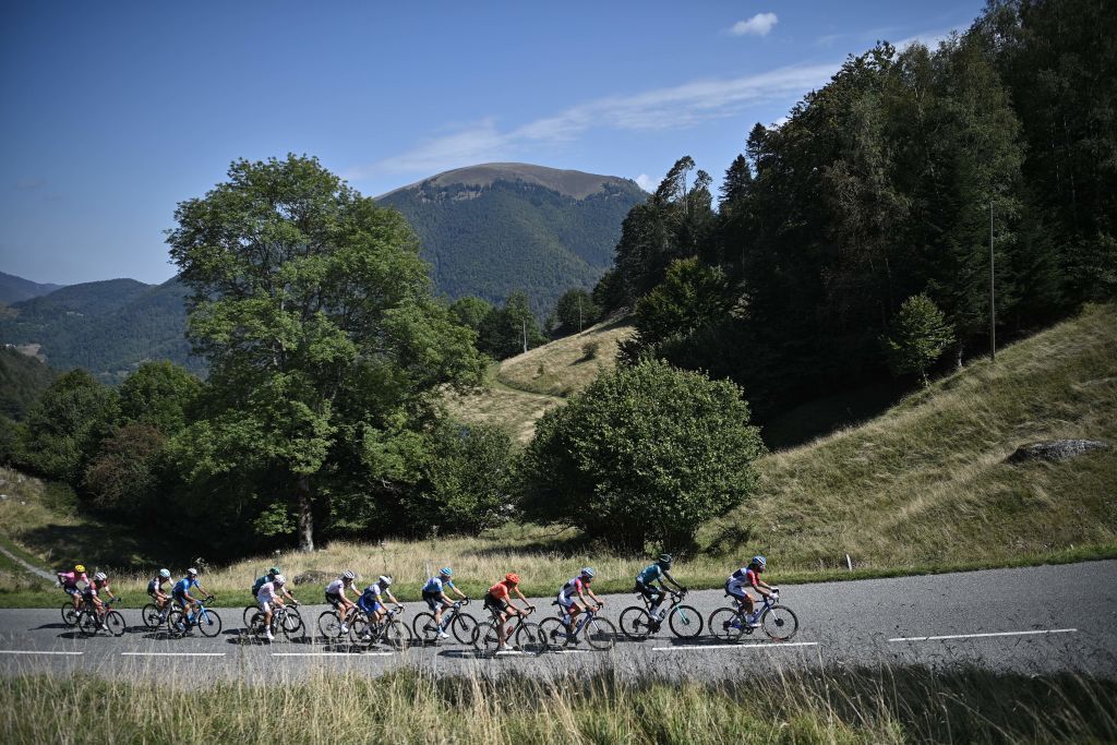 The escapees ride during the 8th stage of the 107th edition of the Tour de France cycling race 140 km between CazeressurGaronne and Loudenvielle on September 5 2020 Photo by AnneChristine POUJOULAT AFP Photo by ANNECHRISTINE POUJOULATAFP via Getty Images