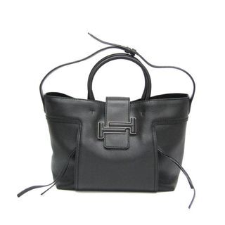 Tod's Double T Shopping Bag Women's Leather Handbag,tote Bag Black