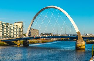 The Clyde Arc spanning the River Clyde in Glasgow