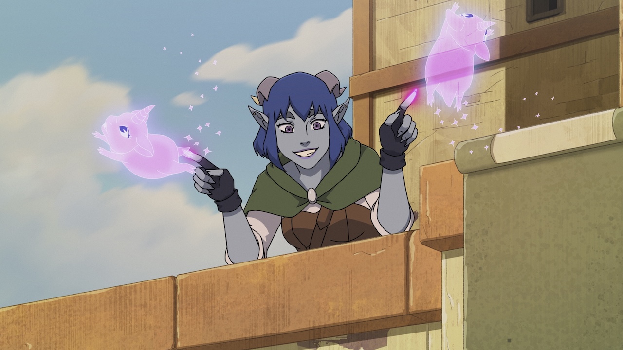 Jester conjuring magic in The Mighty Nein