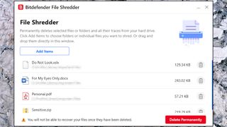 Bitdefender Internet Security file shredder