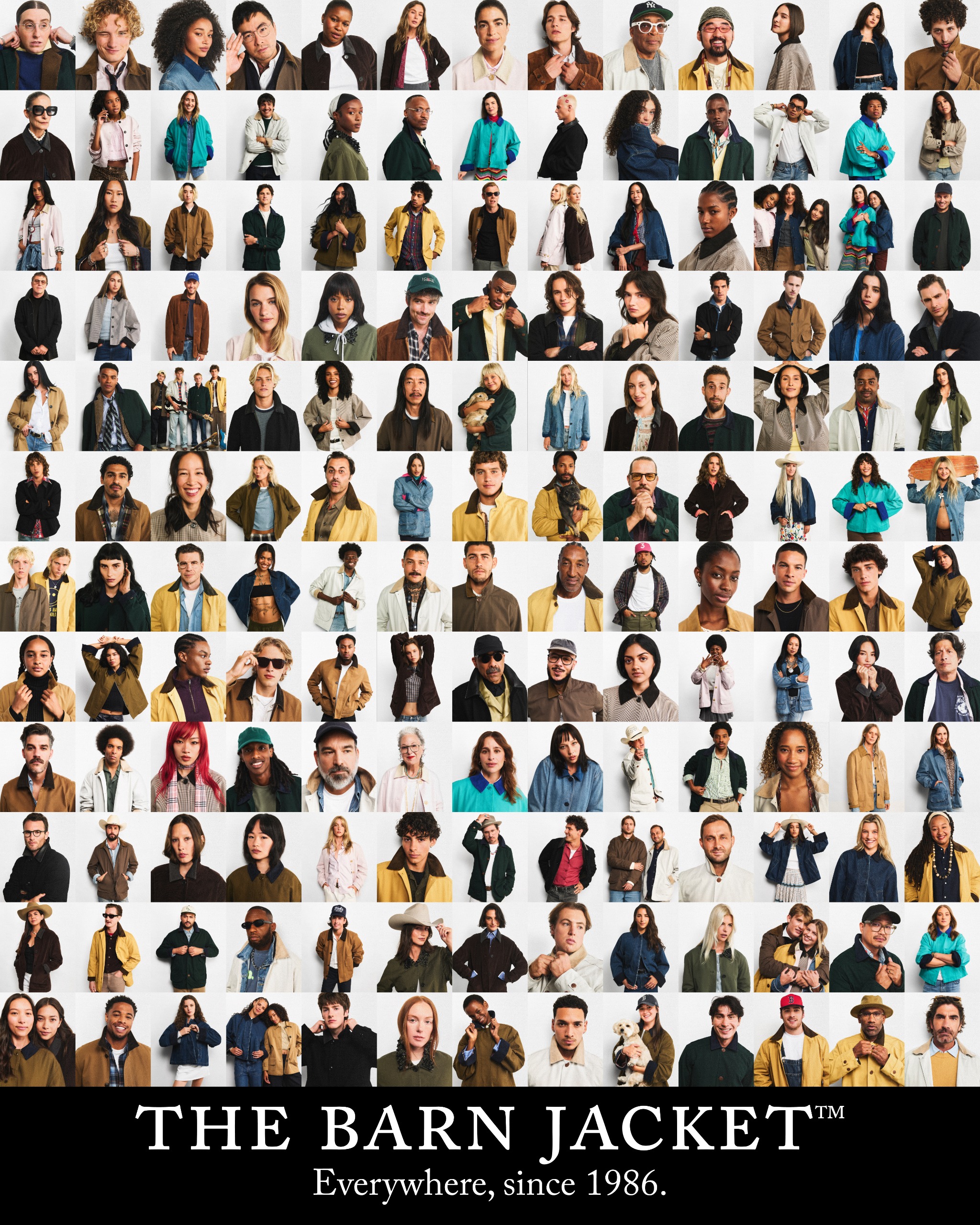 celebrities and models wore the Barn Jacket for J.Crew's 40th anniversary campaign