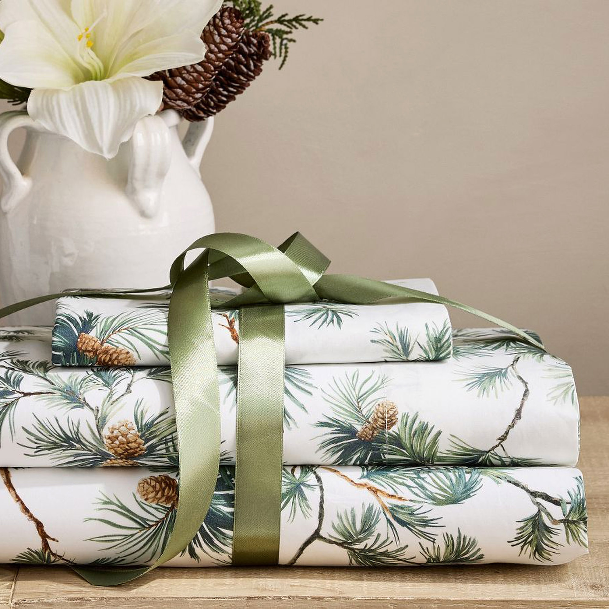 Pottery Barn pine tree Christmas bedding