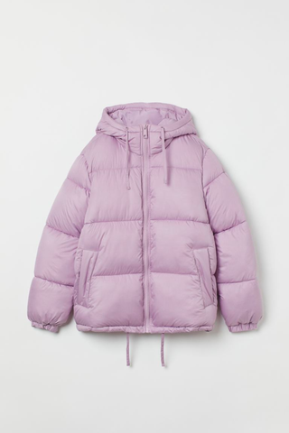 DIgital Lavender Color Trend 2023 | H&M Hooded Puffer Jacket
