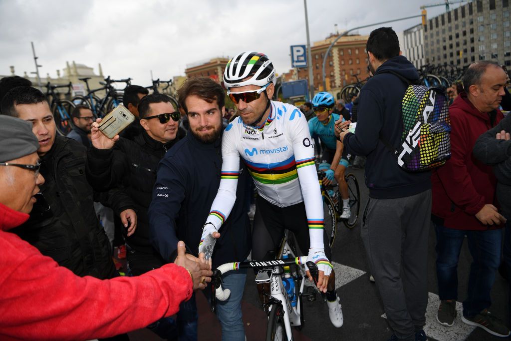 Alejandro Valverde on his way to the stage start