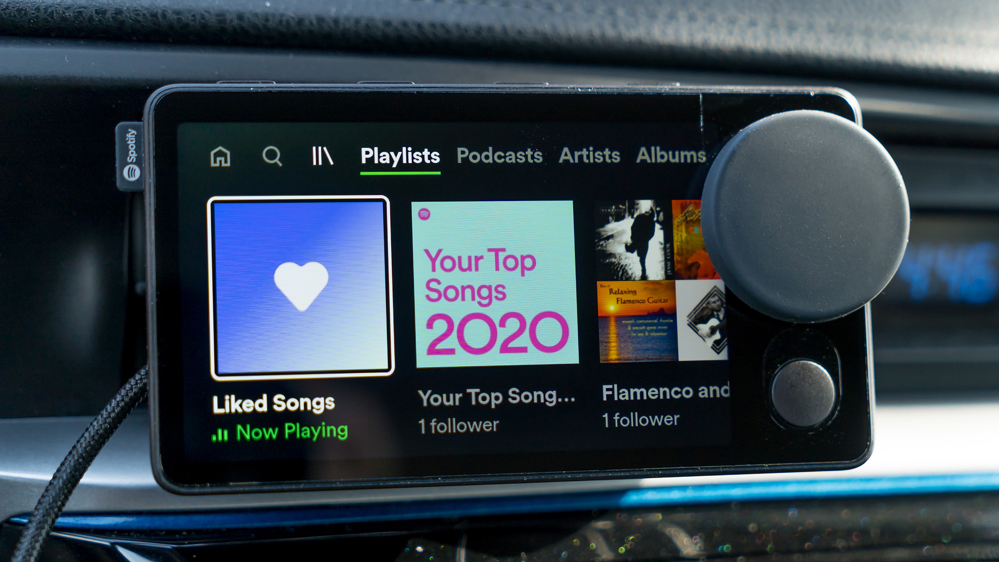 Spotify Car Thing için ana ekran.