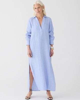 Bungalow Maxi Popover Dress in Linen