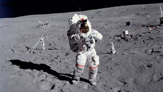 Astronaut John W. Young at the Descartes landing site.