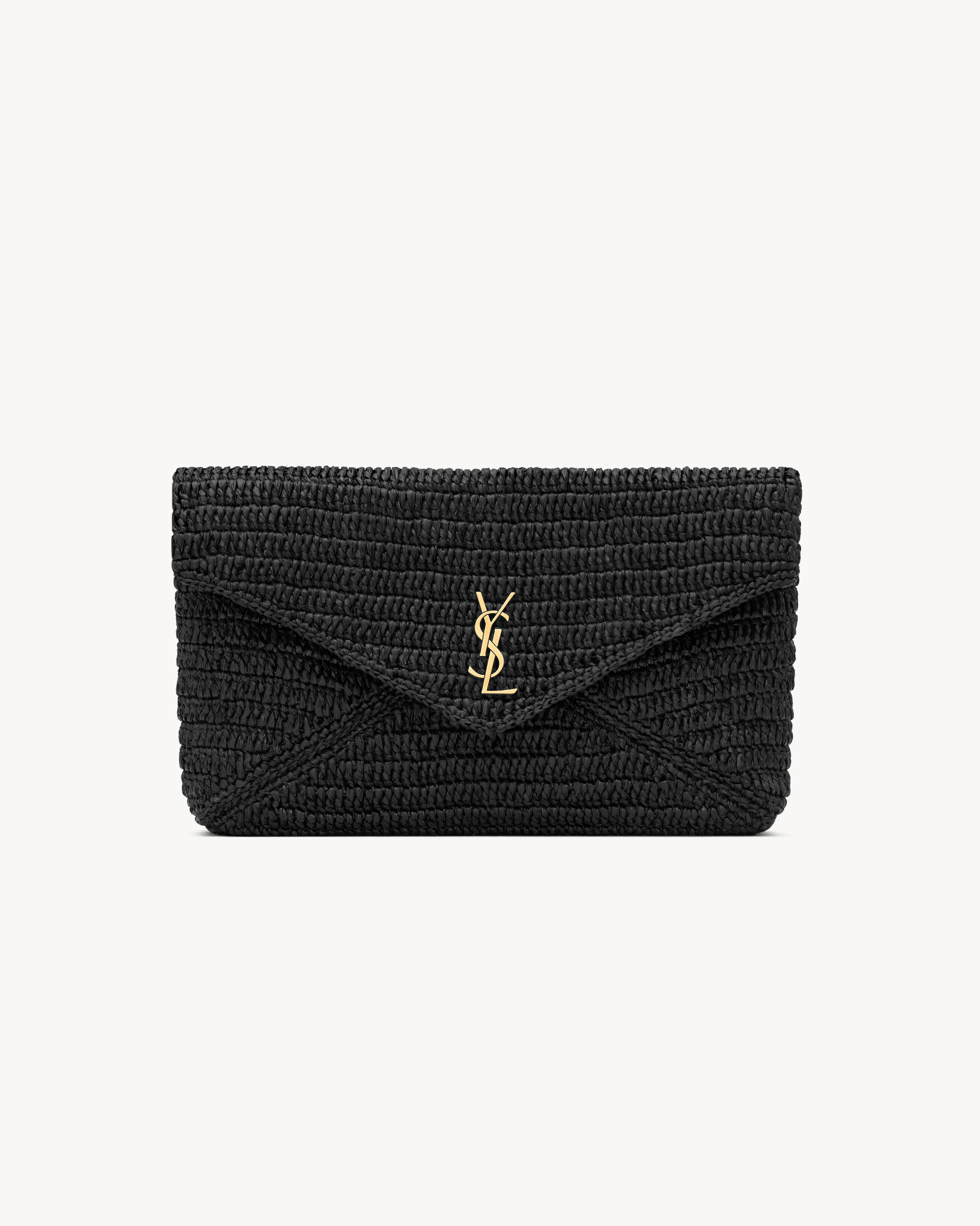 Cassandre Large Envelope Pouch in Raffia