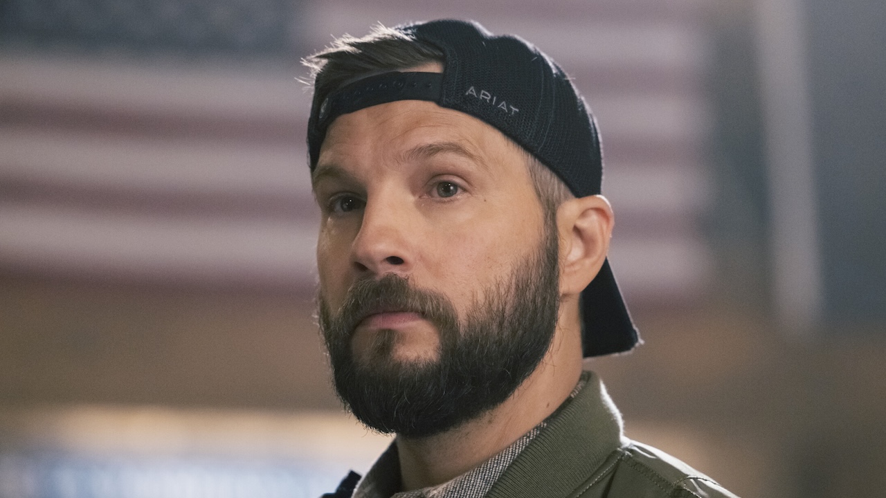 Close-up of Cal in backwards ball cap in Marshals Season 1