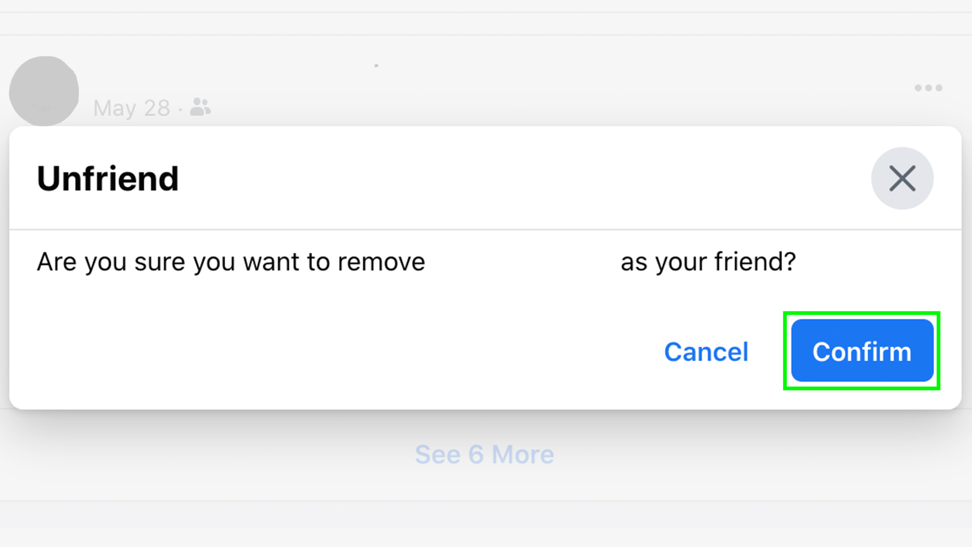 how to unfriend someone facebook - confirm unfriend