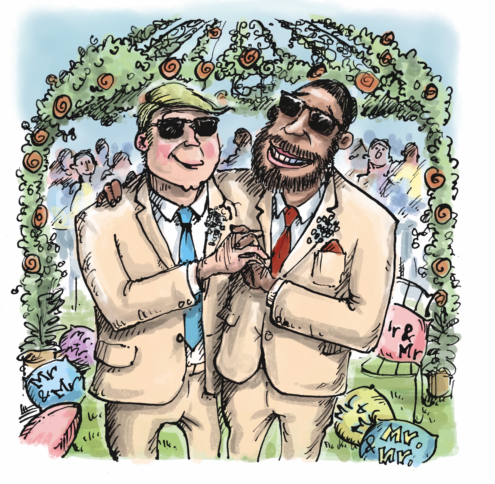 Wedding stereotype illustrations