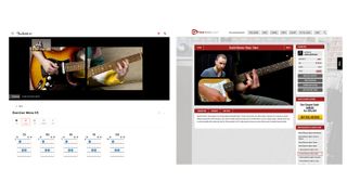 Fender Play vs Guitar Tricks screen grabs side by side