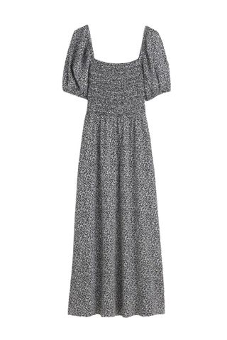 Madewel Smocked Puff-Sleeve Midi Dress in Floral (Was $158) 