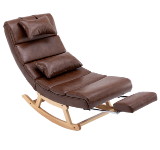 reclining faux leather modern rocking chair