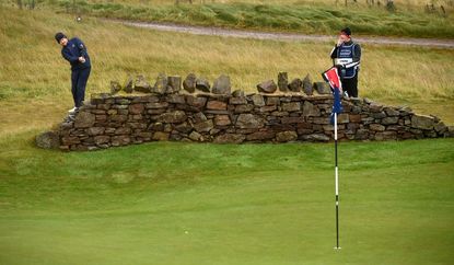Paul O'Hara of Scotland chips over the wall on the on the 11th green at the Renaissance Club .Getty Images1277738819 Genesis Scottish Open Live Stream