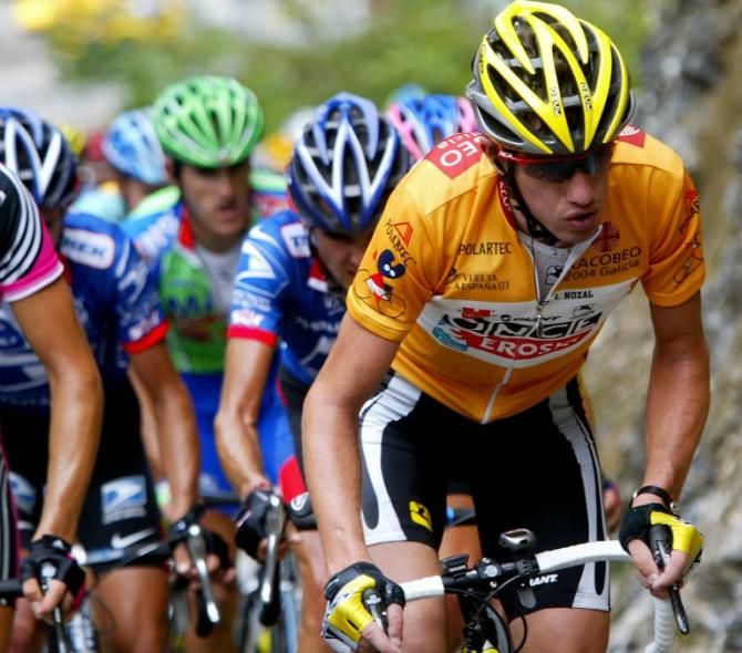 Isidro Nozal (ONCE-Eroski) led the Vuelta but cracked in the final time trial in 2003