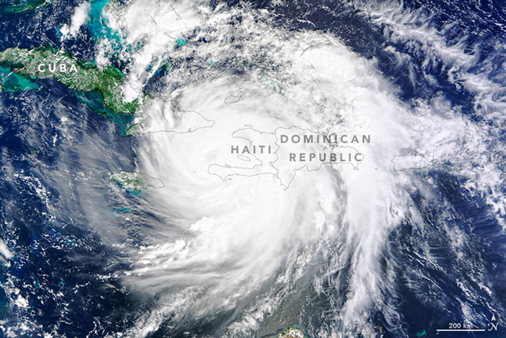 Hurricane Matthew Over Haiti, Dominican Republic