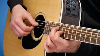 Man playing an acoustic guitar