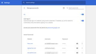 Password manager in Google Chrome