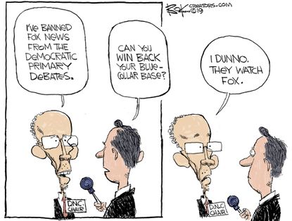Political Cartoon U.S. Democrats Fox News ban
