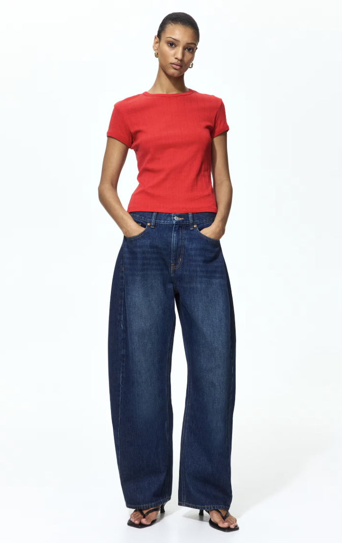 H&M, pointelle-knit T-shirt
