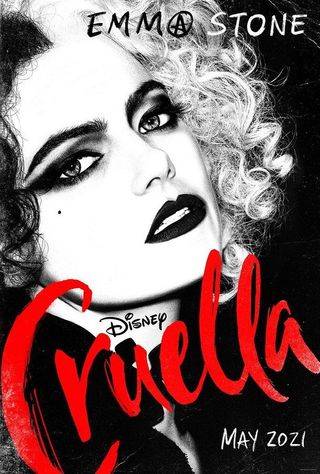 Cruella black and white poster.