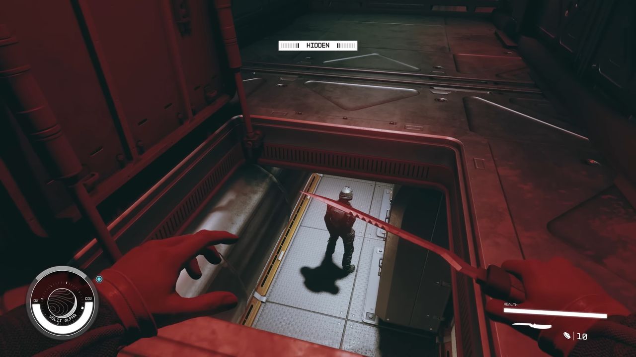 In-game screenshot of Starfield stealth gameplay