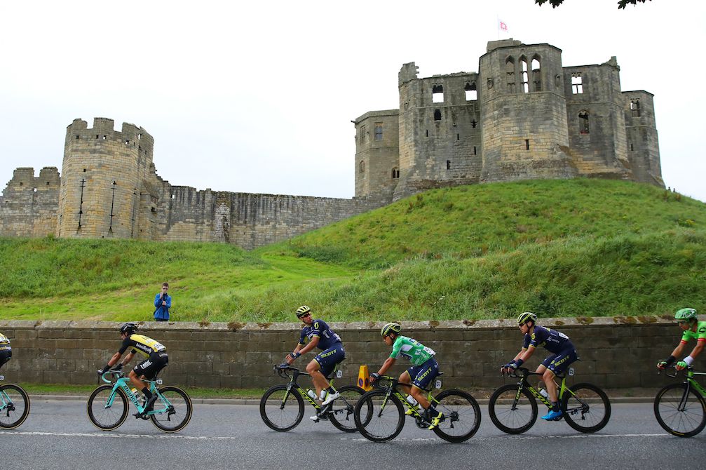 Orica-Scott in the Tour of Britain peloton