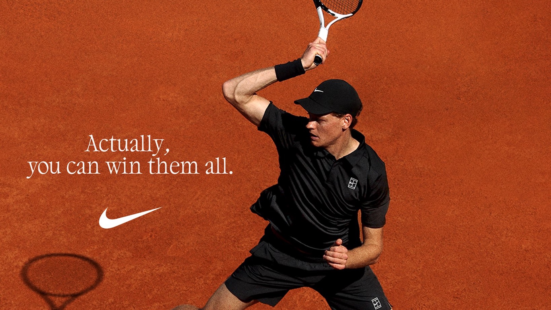 Nike ad featuring Jake Sinner and the text 'Actually, you can win them all.'
