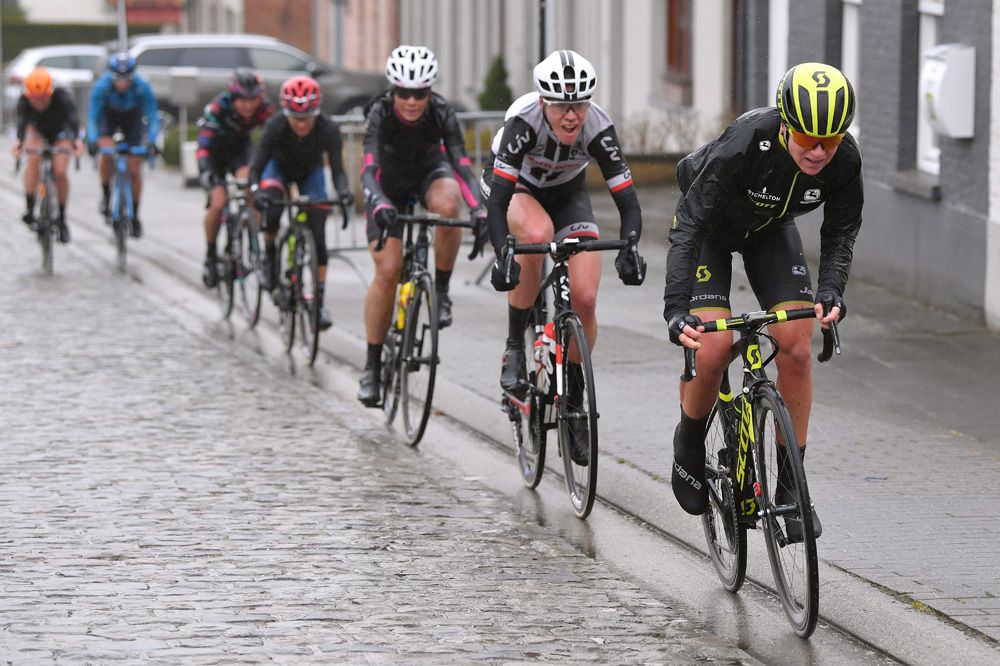 The race is lined out in the gutter