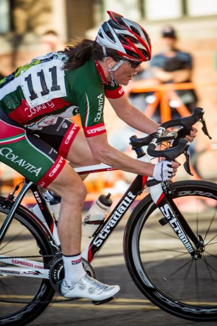 Olivia Dillon (Colavita) makes her way through one of the tight turns.