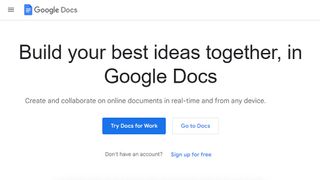 Google Docs website screenshot