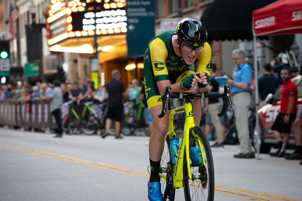 Aevolo's Gage Hecht went on the attack early in the USPro criterium