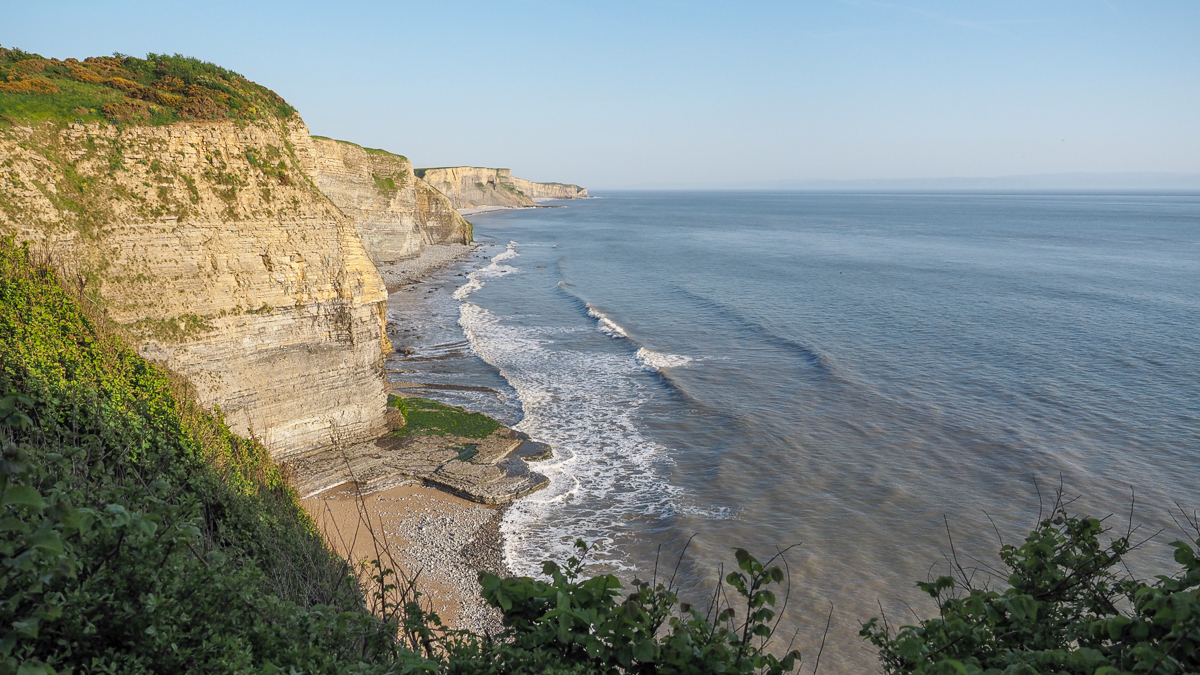 coastal cliffs in bright daylight
