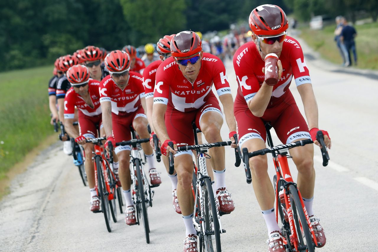 Katusha chases for a sprint