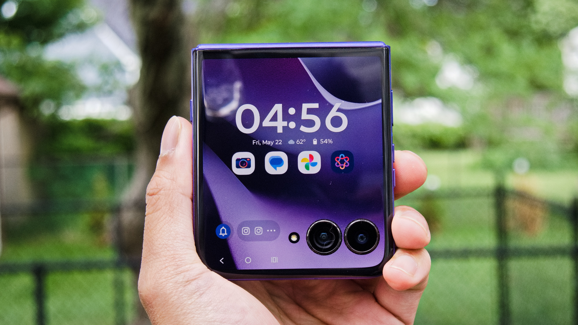 Motorola Razr Ultra 2026 held in the hand.