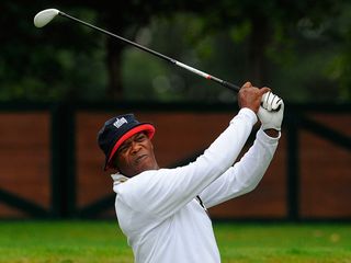 Samuel L Jackson playing golf. Credit: Christopher Lee (Getty Images)