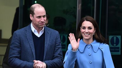 BALLYMENA, NORTHERN IRELAND - FEBRUARY 28: Prince William, Duke of Cambridge and Catherine, Duchess of Cambridge engage in a walkabout in Ballymena town centre on February 28, 2019 in Ballymena, Northern Ireland. Prince William last visited Belfast in October 2017 without his wife, Catherine, Duchess of Cambridge, who was then pregnant with the couple's third child. This time they concentrate on the young people of Northern Ireland. Their engagements include a visit to Windsor Park Stadium, home of the Irish Football Association, activities at the Roscor Youth Village in Fermanagh, a party at the Belfast Empire Hall, Cinemagic, a charity that uses film, television and digital technologies to inspire young people and finally dropping in on a SureStart early years programme. (Photo by Charles McQuillan/Getty Images)