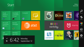 The Start screen in Windows 8