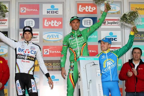 Elite men's podium (L-R): Niels Albert, Sven Nys and Bart Aernouts