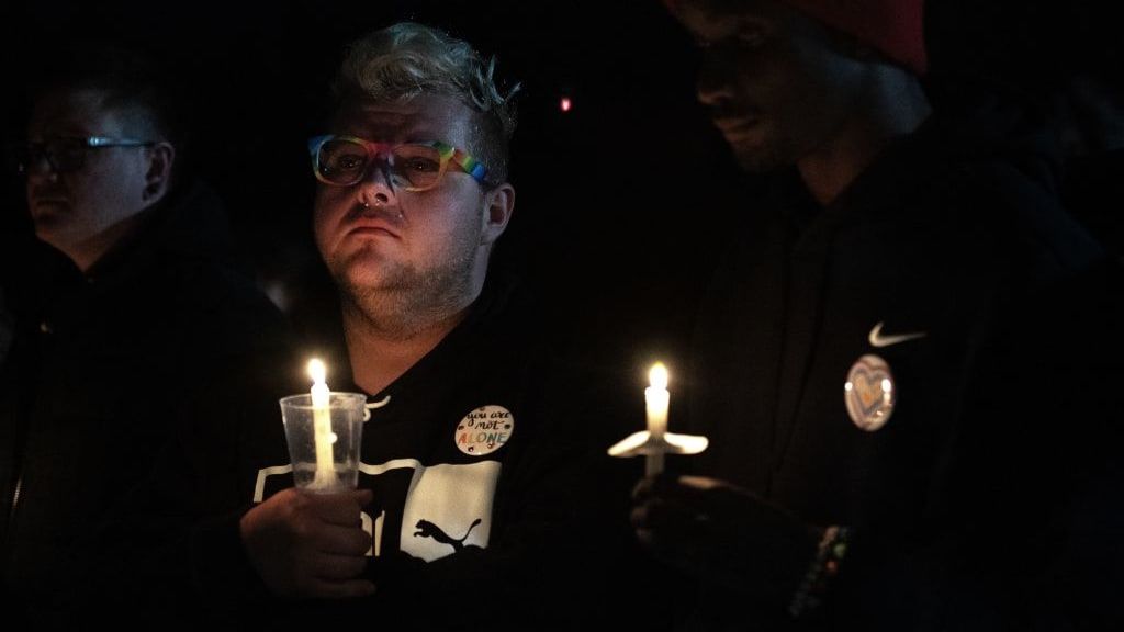 Community members at a vigil in Colorado Springs.