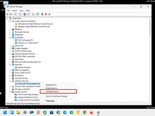 Device Manager uninstall driver fix bug check