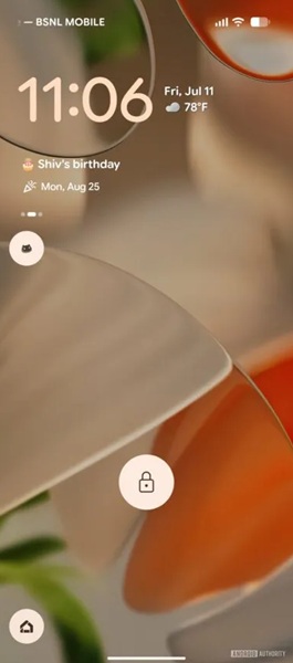 A leaked screenshot of Google's "Gemini Spaces" redesign for At a Glance showing a birthday calendar event.